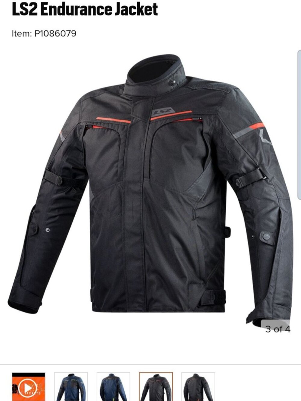 XL LS2 endurance motorcycle jacket